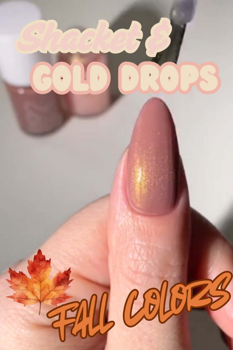 Fall Nail Inspiration: "A collection of fall nail designs showcasing Shacket and Gold Drop colors."